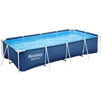 Bestway Steel Pro Frame Pool ohne Pumpe 400 x 211 x 81 cm, dunkelblau, eckig