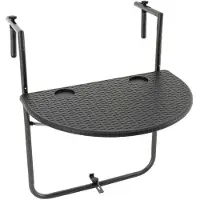 VCM Balkonhängetisch | Maße H 83 x B 59 x T 63 cm | Balkontisch | Wandklapptisch | Hängetisch schwarz