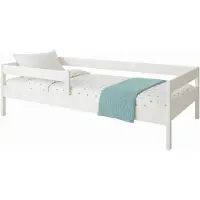 Kiki design Kinderbett Pino 200x90 Kinderbett mit Rausfallschutz & Lattenrost weiß 90 x 200 für Mädchen und Jungen