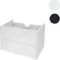 Mendler Waschbeckenunterschrank HWC-B19, Waschtischunterschrank Waschtisch Badezimmer, hochglanz Soft-Close 50x60cm weiß