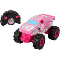 Hot Wheels Rennfahrzeuge, ferngesteuerter Barbie Monster Truck im Maßstab 1:24
