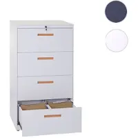 Mendler Hängeregisterschrank HWC-A10, Aktenschrank Büroschrank Stahlschrank, A4 abschließbar ~ 132x76x46cm weiß