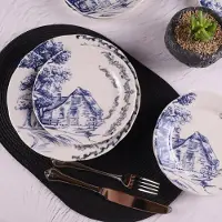 Hermia Concept , KAR7PPT1079, Tellerset (7-teilig), 100 % PORZELLAN, Mehrfarbig, 25 x 25 x 2 cm