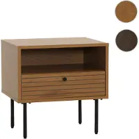 Mendler Nachttisch HWC-N78, Nachtschrank, Schublade, skandinavischer Stil Metall Holz Melamin MVG 50x40x50cm 109307