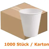 Franz mensch Trinkbecher BIO Zuckerrohr 0,3 L 1000 Stück umweltfreundlich, lebensmittelecht, Kartonabgabe 401200