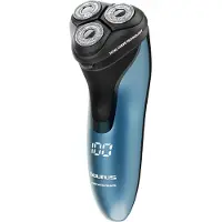 Taurus 3 SIDE WATER SHAVE, Rotationstrasierer, Schwarz, Blau, Total Curve Technology, Edelstahl, Tasten, Akku