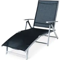 Merxx Deckchair - Aluminium-/Stahlgestell mit Textilbespannung schwarz