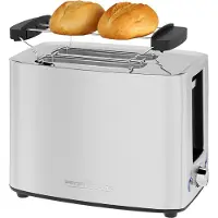 ProfiCook Toaster Edelstahl | Toaster 2 Scheiben | extra breite Toastschlitze |Toaster mit Brötchenaufsatz | Toaster Edelstahl | PC TA 1279