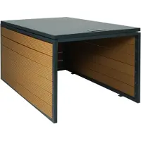 Mendler XL Mähroboter-Garage mit Deckel HWC-L45, Dach Unterstand für Rasenmäher, WPC Metall 43x70x90cm Eiche-Optik