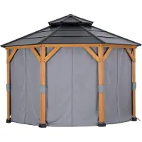 Sunjoy Vorhang für Zedernholz Gazebo 395cm x 395cm