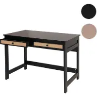Mendler Schreibtisch HWC-O36, Bürotisch Laptoptisch Arbeitstisch, Schublade 78x110x60cm Holz schwarz