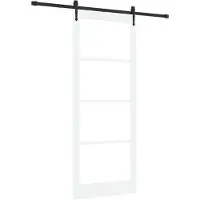 vidaXL Schiebetür Weiß und Schwarz 93 x 232 cm