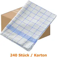 Mopptex Geschirrtuch Baumwolltuch 50 x 70 cm 60g blau Karton 240 Stück, 100% Baumwolle, premium Qualität, sehr langlebig 700224