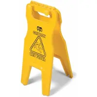 Numatic Klapp-Warnhinweisschild "W2" inkl. Halterungen, gelb | Packung (1 Stück)