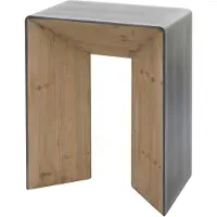 Mendler Konsolentisch HWC-L76, Telefontisch Beistelltisch Tisch, Industrial Massiv-Holz MVG, 80x60x40cm natu