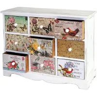 Mendler Kommode Venlo, bunt / weiß, mit 9 Schubladen, 79 x 60 x 30cm