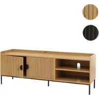 Mendler TV-Rack HWC-O39, TV-Board Fernsehtisch Lowboard TV-Schrank Kommode, Melamin MDF 56x150x40cm natur