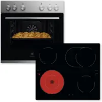Electrolux ELXH2X (KEHLH00BX + LRD6406IK) Herdset Edelstahl 7Heizarten Elektrokochfeld rahmenlos 60cm