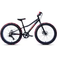 Wynn Fatbike 24 Zoll FAT1.0 schwarz-rot Rahmenhöhe 30 cm Kinder 7 Gänge mech. Scheibenbremse