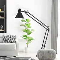 Brilliant Standleuchte Winston | dekorative Standleuchte | Metall | schwarz | höhenverstellbar | Fußschalter | 1x E27 max. 60 W