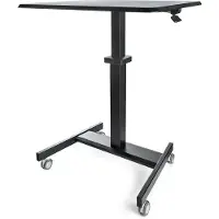 StarTech.com .com Höhenverstellbarer Schreibtisch - Sit Stand Workstation - Ergonomischer Stehpult mit Rollen - One-Touch-Lift für Lehrer/Schüler (STSCART2)