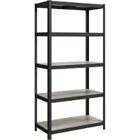 Songmics Standregal verstellbar mit 5 Ablagen 50 x 100 x 200 cm Greige-schwarz GLR050B21