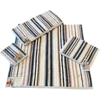 Ross Saunatuch "Multicolor", (Packung, 1 St.), mit Streifen und gesticktem ROSS-Emblem