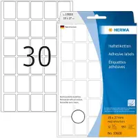 Herma Vielzwecketiketten 19x27 mm weiß Movables/ablösbar Papier matt 960 St., Weiß, Rechteck, Deutschland, 19 mm, 27 mm, 960 Stück(e)