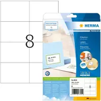 Herma Etiketten Premium A4 105x74 mm weiß Papier matt 80 St., Weiß, Rechteck, Dauerhaft, A4, Papier, Matte