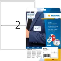 Herma Namens- und Textiletiketten , A4, 199,6 x 143,5 mm, bedruckbar, mit Rand, 40 Stück