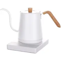 OEM Elektrische Wasserentfunker Kaffee- und Teesieb aus Edelstahl mit Holzgriff, weiß, 800ml, 1200W