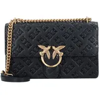 Pinko Umhängetasche Love One Classic DC Shoulderbag Nero - Antique Gold schwarz