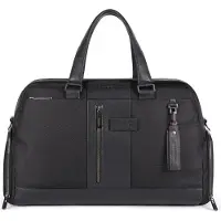 Piquadro Brief 2 Reisetasche aus rezykliertem Stoff Schwarz