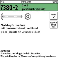 Lemvigh-Muller M6X12 ISO 7380-10.9 FZB button head med flange - (500 stk.)