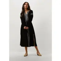 Scotch & Soda Damen Kleider Midi Dress With Embroidery Details - Zwart - Größe 34