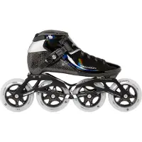 Powerslide Dragon Black 90 Kinder Karbon Inline Skate, für Racing, 2in1 Alu Frame, Infinity Rolle, ABEC 9