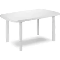 Mojawo Gartentisch Balkontisch Outdoortisch Kunststofftisch Weiß 140x90x72cm