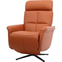 Mendler Relaxsessel MCW-L10, Design Fernsehsessel TV-Sessel Liegesessel, Liegefunktion drehbar, Voll-Leder terracotta-braun