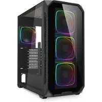 Sharkoon AK5G RGB, Midi Tower, PC, Schwarz, ATX, micro ATX, Mini-ITX, Multi, Taschenlüfter