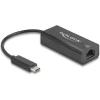 DeLOCK 64306, Kabelgebunden, USB Typ-C, Ethernet, 100 Mbit/s, Schwarz