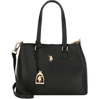 U.S. POLO ASSN. Schultertasche Umhängetasche Jones Double Handle Bag Black schwarz