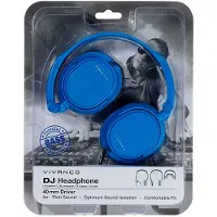 Vivanco VIVancoHochwertige Over-Ear DJ-Kopfhörer Blau, Großartiger Klang und maximaler Komfort, 3,5 mm Klinke, Gepolsterter, verstellbarer Kopfbügel, 1,8 m Kabel