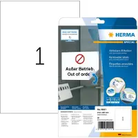 Herma Etiketten Nr. 10021, 210 x 297 mm, ablösbar, selbstklebend, sichere Haftung, Papier, weiß, 25 Stück