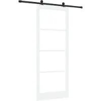 vidaXL Schiebetür ORKDAL Weiß und Schwarz 93 x 232 cm