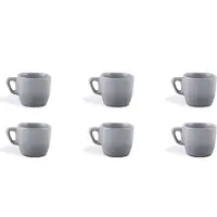 Excelsa Set Von 6 Espressotassen Eclipse Porzellan 7 Cl Grau