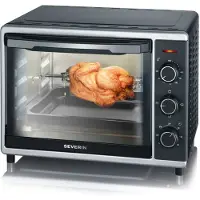 Severin TO 2056, 30 l, Schwarz, Edelstahl, Freistehend, Drehregler, 1 Regale, Mechanisch