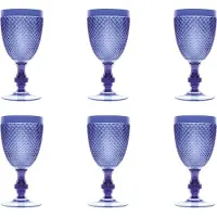 Excelsa Set Von 6 Gläser Diamond Plastik 8,5X8,5X18 Cm Blau