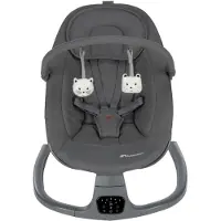 Bebeconfort Melilo Babyschaukel, Automatische Bewegungserkennung, Lieder und Klänge, Verstellbare Rückenlehne, Mineral Graphite