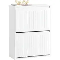 SoBuy Schuhschrank FSR165-K-W - 2 Klappen - 26 x 61 x 81 cm - Weiß