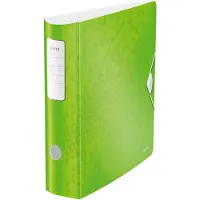 Leitz Ordner Active WOW, DIN A4, Rückenbreite 82 mm, 5 Stück, grün